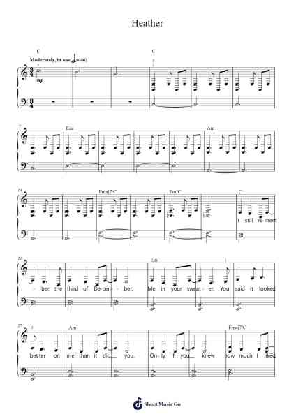 Heather Sheet Music by Conan Gray-Arr.Hornwald
