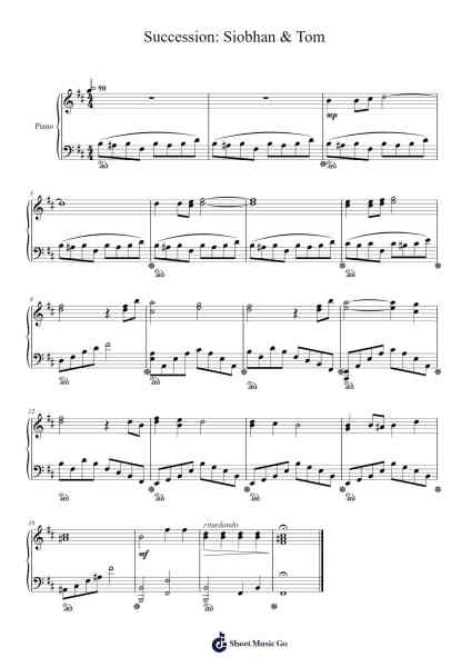 Succession: Siobhan & Tom Sheet Music by Nicholas Britell-Arr.Yetleif Clecott