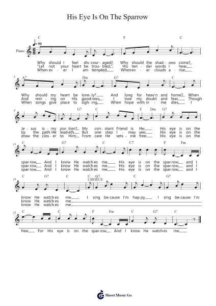 His Eye Is On The Sparrow Sheet Music by Charles H. Gabriel-Arr.Jofield