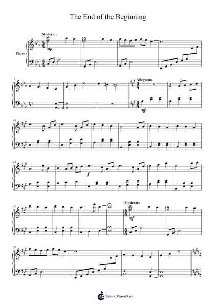 The End of the Beginning Sheet Music by Leora M. Weinreich-Arr.Blajeames Yulewood