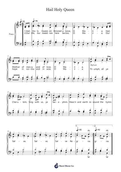 Hail Holy Queen Sheet Music by Misc Praise Songs-Arr.Humbryce Vanral
