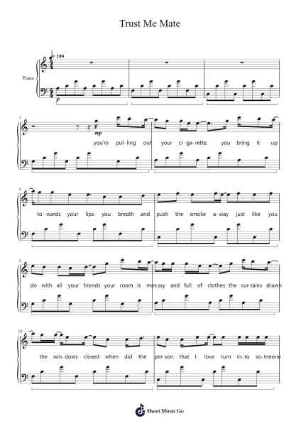 Trust Me Mate Sheet Music by Dean Martin-Arr.Wilheldad Carqe