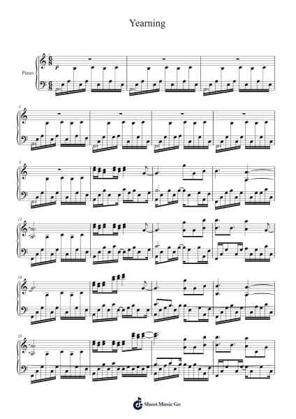 Yearning Sheet Music by Yiruma-Arr.Bairdted Fage