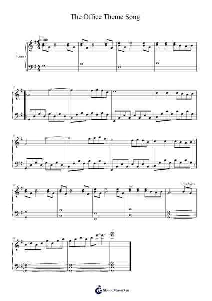 The Office Theme Song Sheet Music by Jay Ferguson-Arr.Springqe