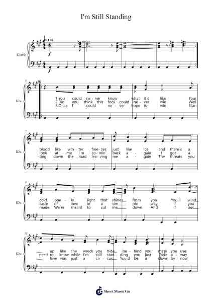 I'm Still Standing Sheet Music by Elton John-Arr.Lynzoe Haybob