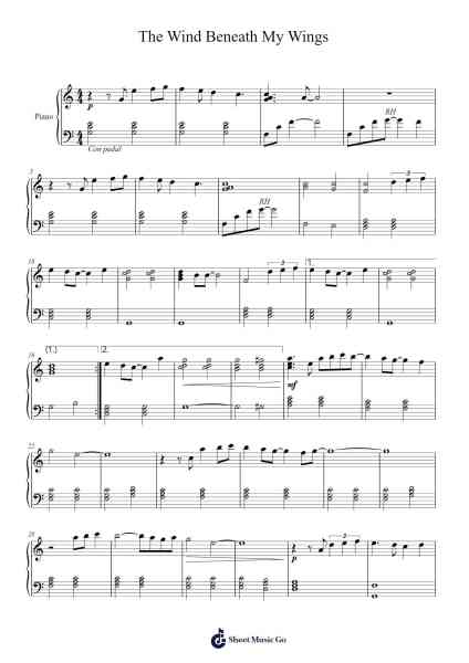 The Wind Beneath My Wings Sheet Music by Bette Midler-Arr.Hudvic Nolip