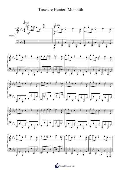 Treasure Hunter! Monolith Sheet Music by Masafumi Takada-Arr.Vindiah Jeanvis