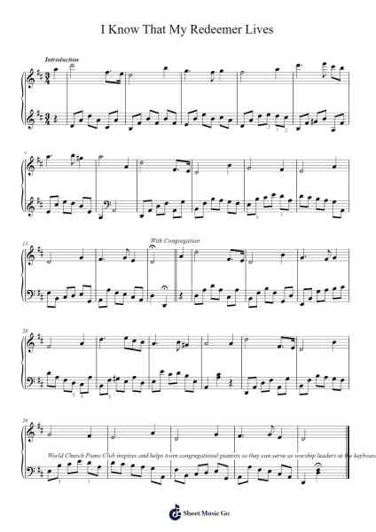I Know That My Redeemer Lives Sheet Music by undefined-Arr.Louann Bonpe