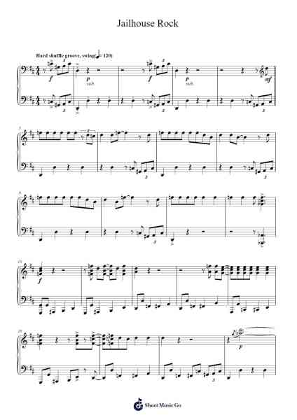 Jailhouse Rock Sheet Music by Elvis Presley-Arr.Warges Morestone