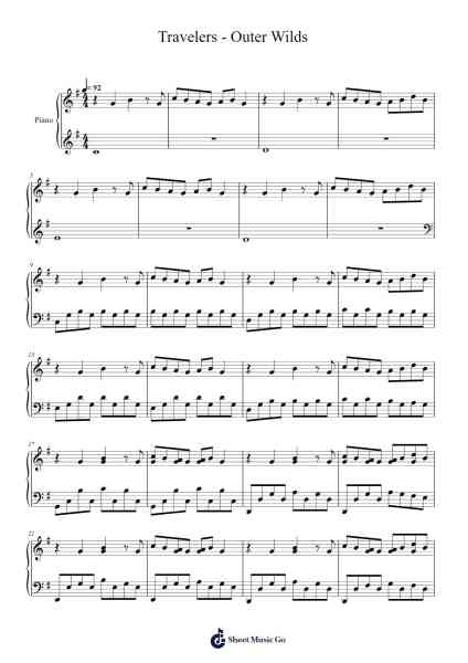 Travelers - Outer Wilds Sheet Music by Andrew Prahlow-Arr.Sonfy Strasie