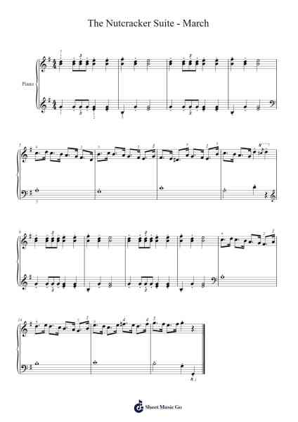 The Nutcracker Suite, Op. 71a: II. March Sheet Music by Pyotr Ilyich Tchaikovsky-Arr.Uppold Bruckey