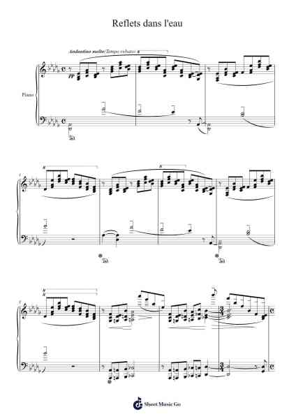Images, 1ere série, L. 110: I. Reflets dans l'eau Sheet Music by Claude Debussy-Arr.Leijoan