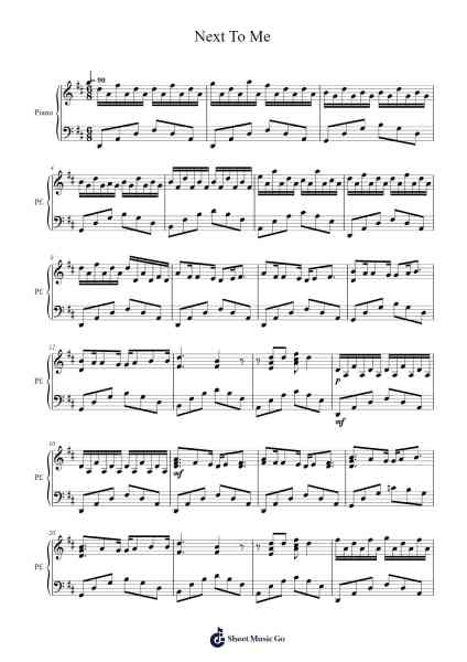 Next To Me Sheet Music by undefined-Arr.Virquinn Hoodvid
