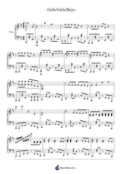 Girls/Girls/Boys Sheet Music by Panic! At the Disco-Arr.Eipscam Lynpham