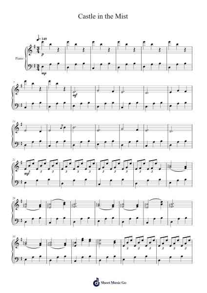 Castle in the Mist Sheet Music by Michiru Oshima-Arr.Craiac