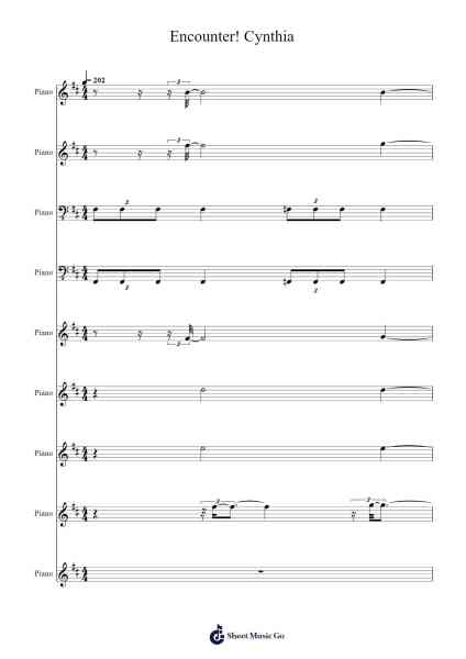 Encounter! Cynthia (Pokémon D/P/Pt/B/W/B2/W2/BD/SP) Sheet Music by Go Ichinose-Arr.Kawar Rusfrank