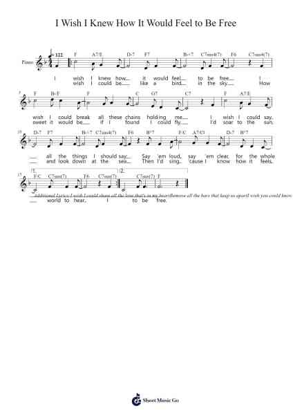 I Wish I Knew How It Would Feel to Be Free Sheet Music by Billy Taylor-Arr.Cisbrian Jestier