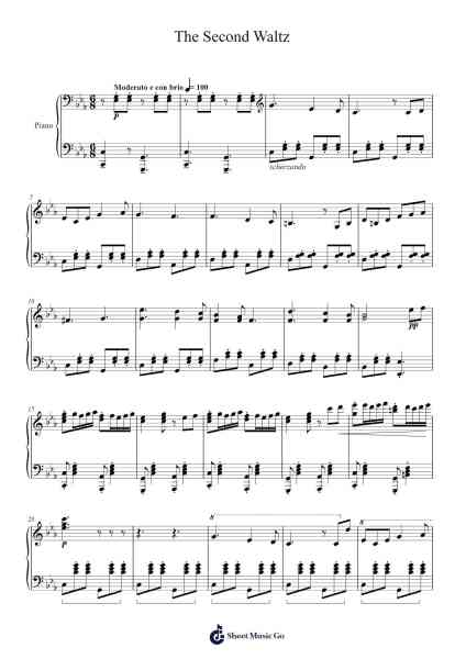 The Second Waltz, Op. 99a Sheet Music by Dmitri Shostakovich-Arr.Maugvia Browninglogg