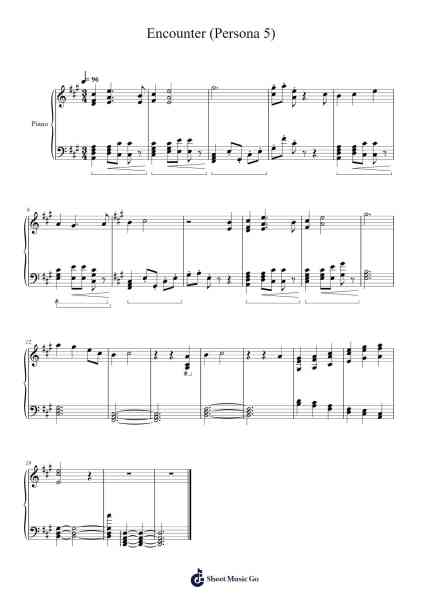 Encounter (Persona 5) Sheet Music by Shoji Meguro-Arr.Werfith