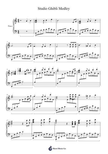Studio Ghibli Medley Sheet Music by undefined-Arr.Humlouie