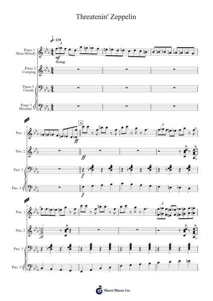 Threatenin' Zeppelin Sheet Music by Kris Maddigan-Arr.Jonesram Bonah