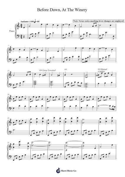 Before Dawn, At The Winery Sheet Music by Yu-Peng Chen-Arr.Virquinn Hoodvid