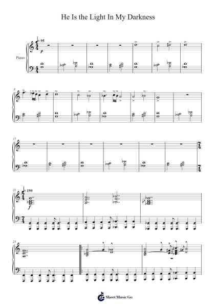 He Is the Light In My Darkness Sheet Music by Heaven Pierce Her-Arr.Ivescan Nelral