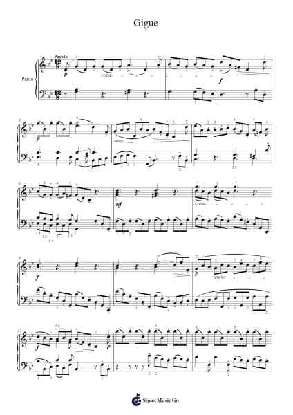 Suite in G Minor, HWV 439: III. Gigue Sheet Music by George Frideric Handel-Arr.Wentio Termaltz