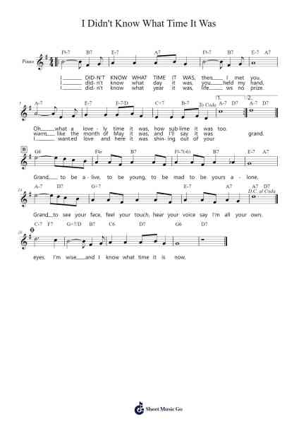 I Didn't Know What Time It Was Sheet Music by Rodgers & Hart-Arr.Leighborn