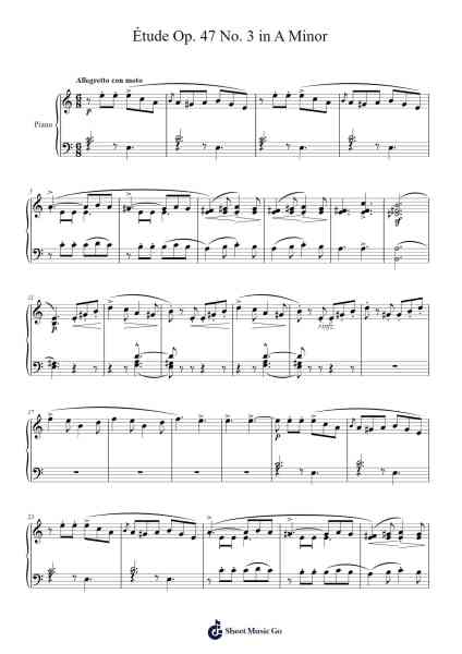 Étude Op. 47 No. 3 in A Minor Sheet Music by Stephen Heller-Arr.Colbard Ramsdick