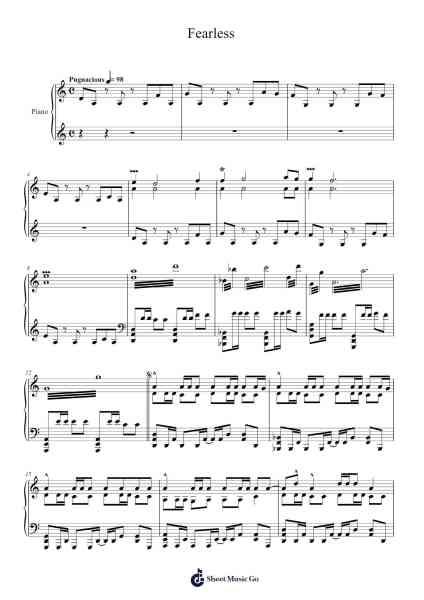 Fearless Sheet Music by Jay Chou-Arr.Thodorece