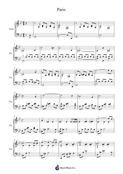 Paris Sheet Music by Brad Mehldau-Arr.Graynix Johncarr
