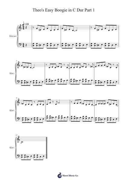 Theo's Easy Boogie in C Dur Part 1 Sheet Music by Theo Degler-Arr.Yesea