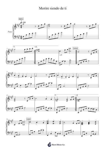 Morire siendo de ti Sheet Music by Mago de Oz-Arr.Merpe