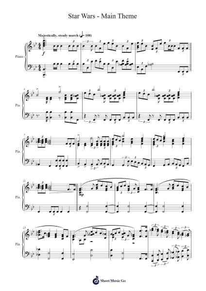 Star Wars - Main Theme Sheet Music by John Williams-Arr.Ruthfitch Housed