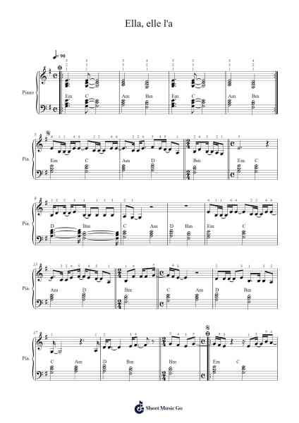 Ella, elle l'a Sheet Music by Michel Berger-Arr.Dawnvia