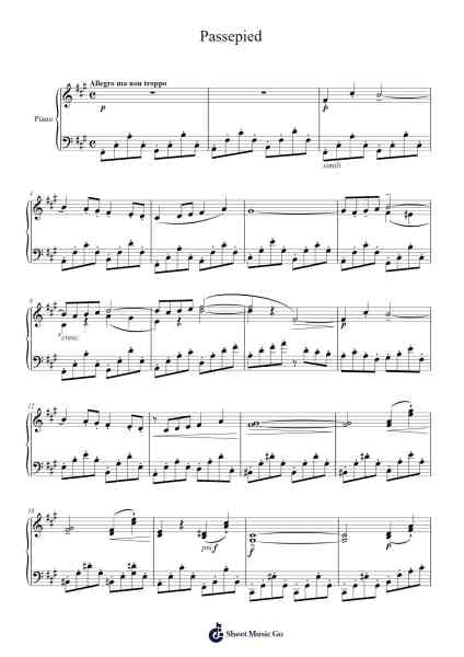 IV. Passepied Sheet Music by Claude-Achille Debussy-Arr.Kentfred