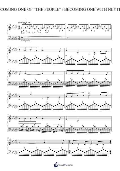 Becoming One Of "The People" / Becoming One With Neytiri Notas de música por James Horner-Arr.Fieldsid Zoecob