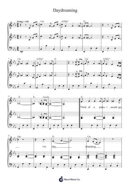 Daydreaming Sheet Music by Dark Dark Dark-Arr.Hawat