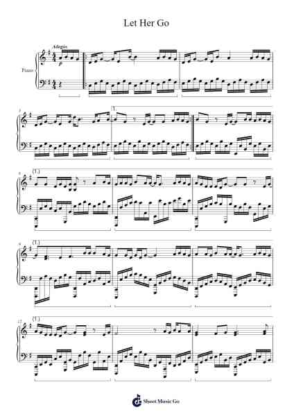 Let Her Go Sheet Music by Passenger-Arr.Bardries Popelroy