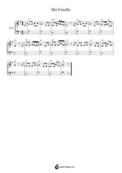 Die Forelle Sheet Music by -Arr.Olch