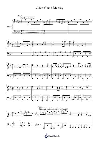 Video Game Medley Sheet Music by undefined-Arr.Hubpir