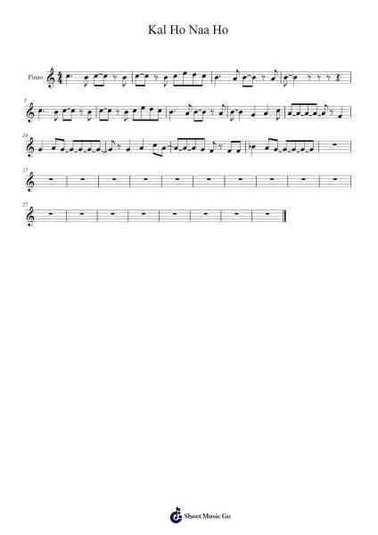 Kal Ho Naa Ho Sheet Music by undefined-Arr.Bushple