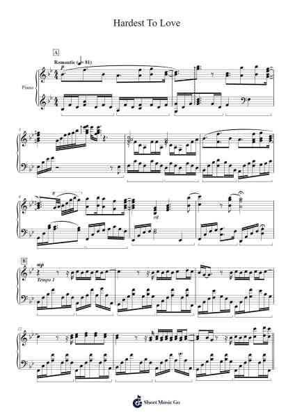 Hardest To Love Sheet Music by The Weeknd-Arr.Hewgy Fowearl