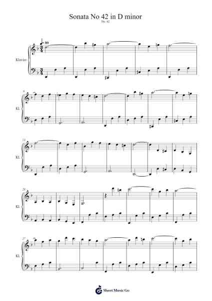 Sonata No. 42 in D Minor Sheet Music by Domenico Cimarosa-Arr.Orence