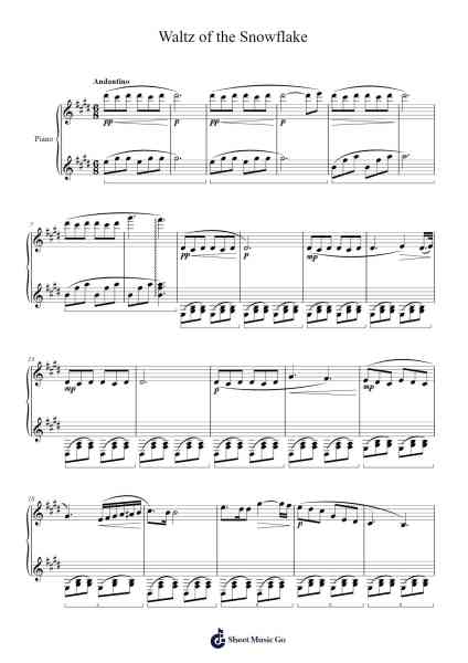 Waltz of the Snowflake, Op. 11 No. 1 Sheet Music by Bruceraine Baldkay-Arr.Dilliz Woolfsil