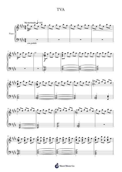 TVA Sheet Music by Natalie Holt-Arr.Wayhume Dwightrey