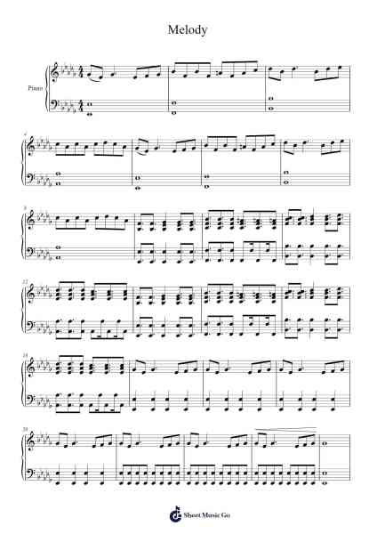Melody Sheet Music by undefined-Arr.Sigwy Lorxine