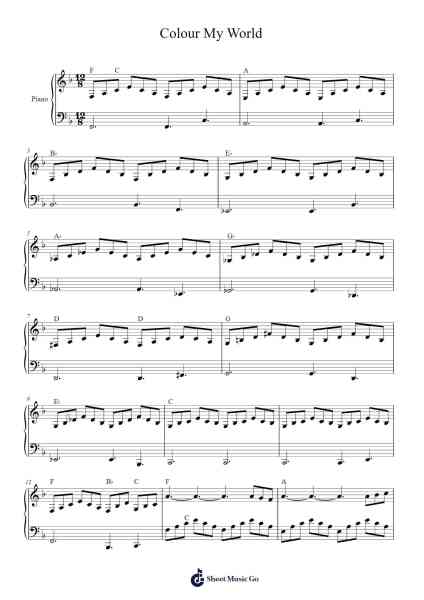 Colour My World Sheet Music by Chicago-Arr.Backdn