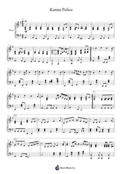 Karma Police Sheet Music by Radiohead-Arr.Relip